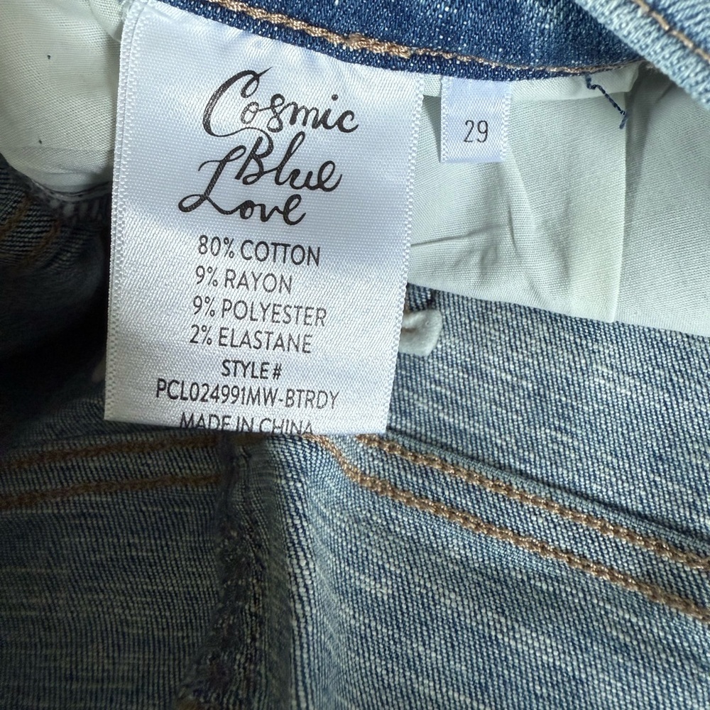 NWT Cosmic Blue Love blue denim raw hem shorts - Picture 6 of 8